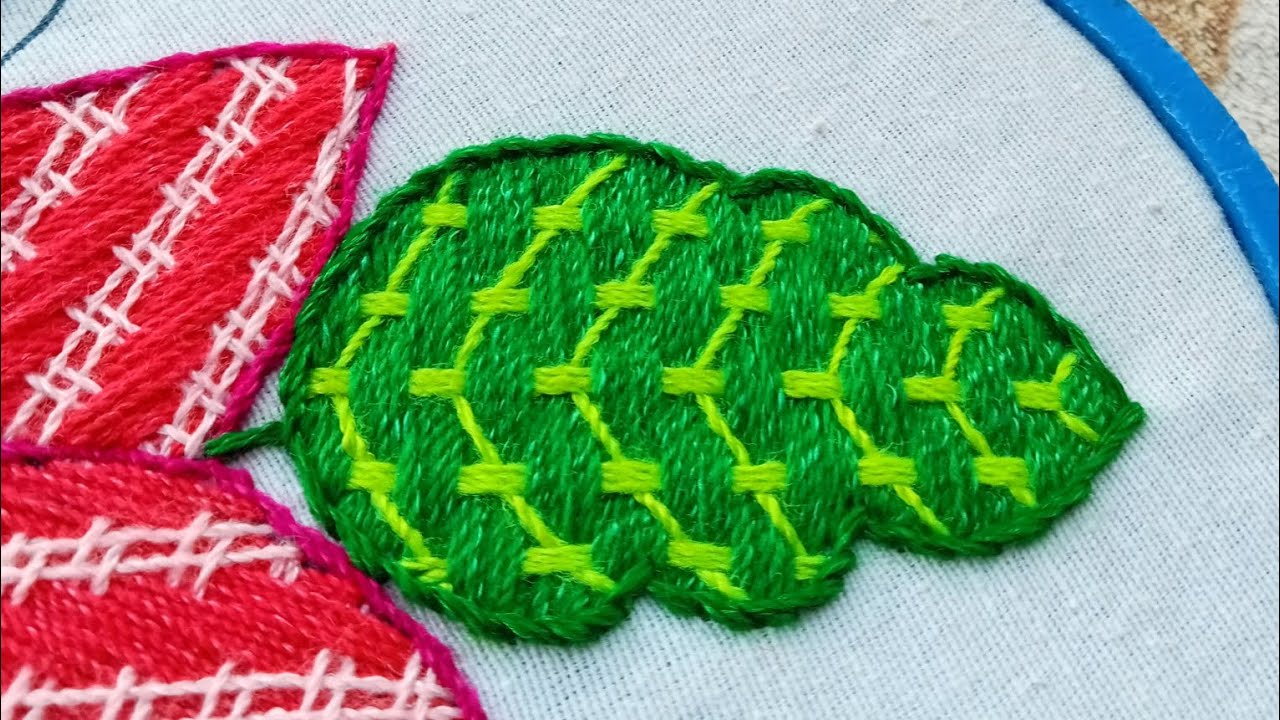 Idea super fácil para bordar hojas 