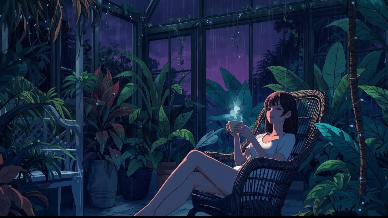 3 Hours of Rainy Greenhouse Comfort 🌿 Cozy Lofi for Self-Care & Journaling [Blue Aesthetic]