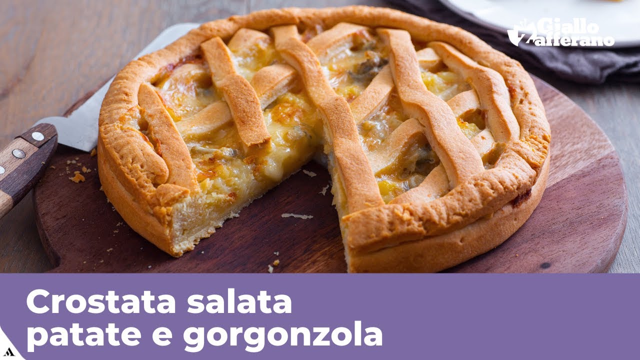 CROSTATA SALATA PATATE E GORGONZOLA: Torta salata senza pasta sfoglia!