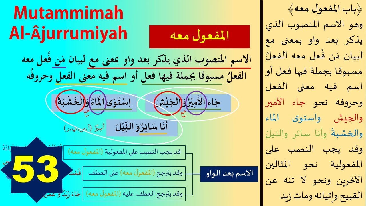 Mutammimah al Ajurrumiyyah 53 2 (Pengertian Maful Maah) - Belajar Nahwu