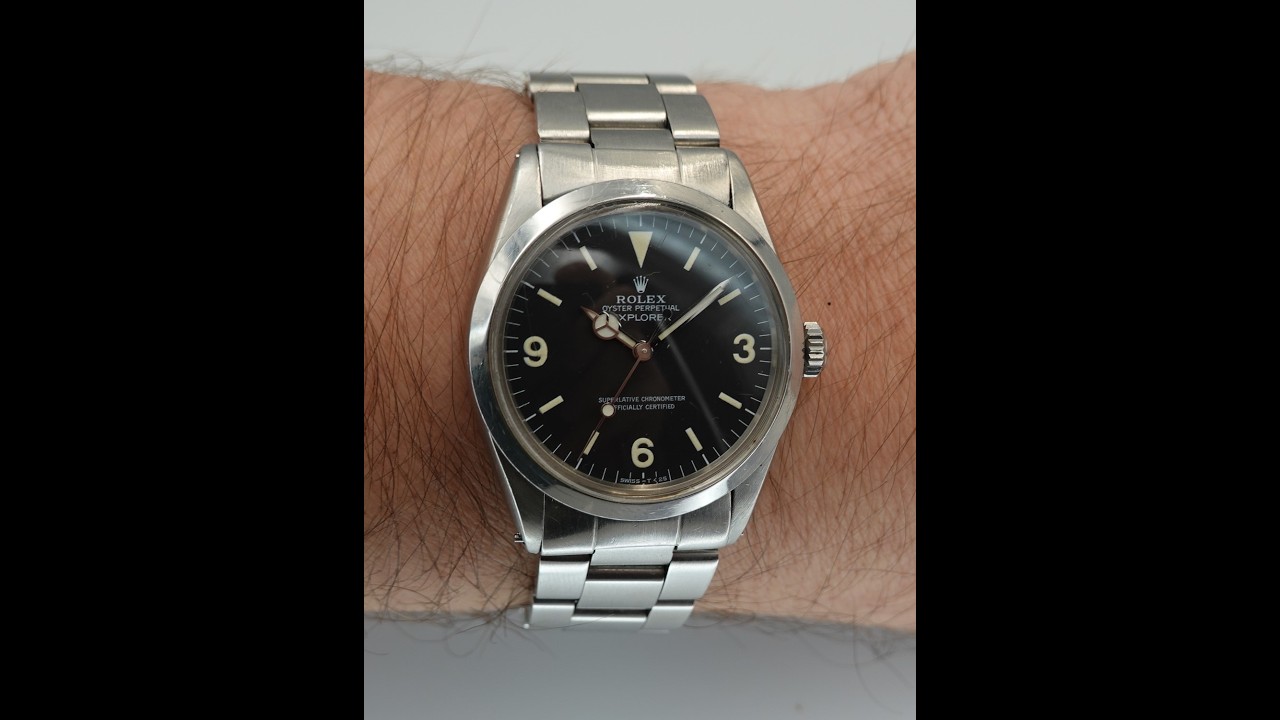 Мужские винтажные спортивные часы Rolex Explorer 1984 года выпуска, с сервисной историей Rolex. М...