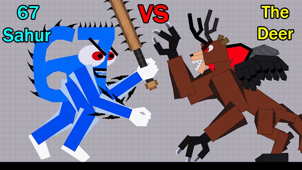 67 SAHUR MONSTER vs THE DEER MONSTER - Who Is Stronger ? People Playground