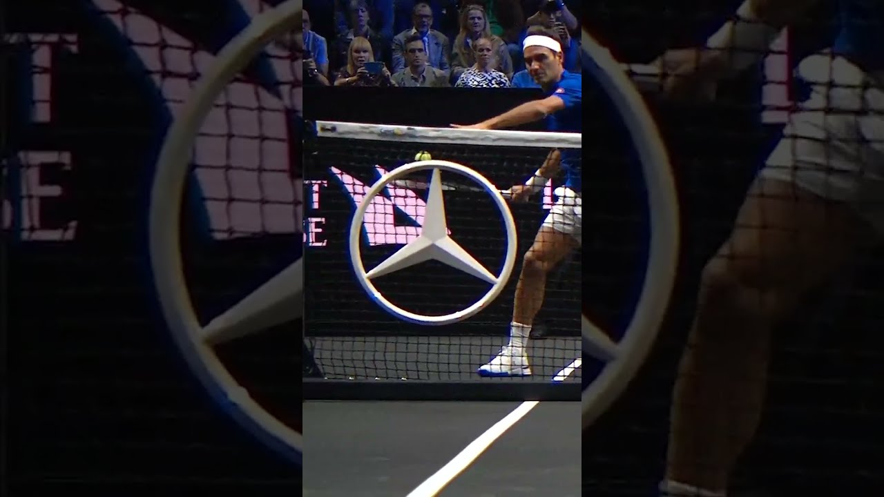 Federer hits it THROUGH the net! 🤯