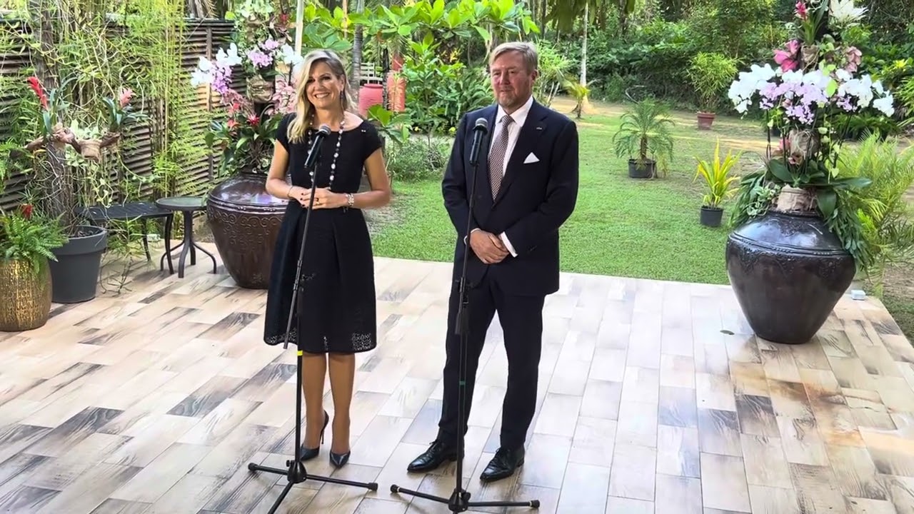 Persgesprek koning Willem-Alexander, koningin Máxima (staatsbezoek Suriname)