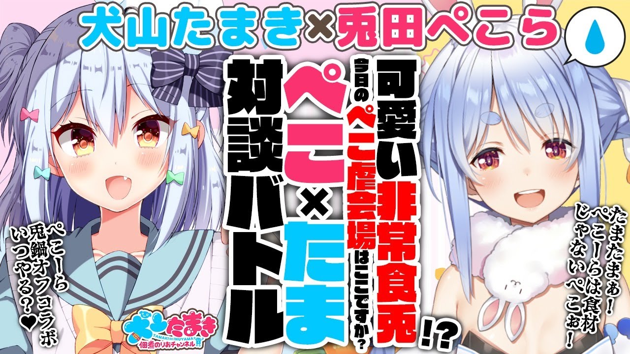 【兎田ぺこら】可愛い非常食兎!?今日のぺこ虐会場はここですか？ぺこ×たま対談バトル!!【犬山たまき】#ぺこたま