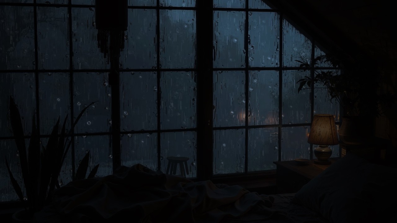 The rustic sound of rain on the wooden roof - A natural lullaby by the bedroom window