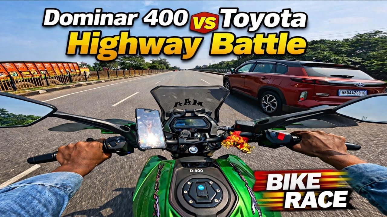 Dominar 400 vs Car  Highway Battle #motovlog #dominar400 #highwaybattle 