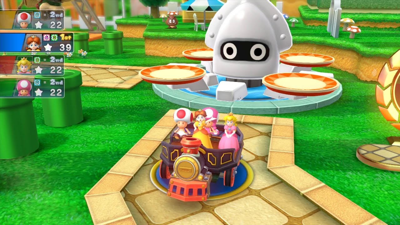 Mario Party 10 Mario Party #606 Daisy vs Peach vs Toadette vs Toad Mushroom Park Master Difficulty