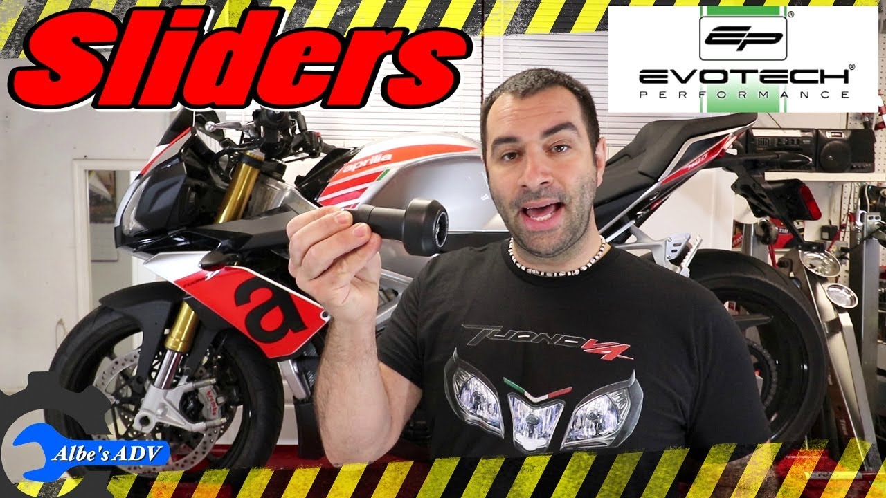 Evotech Performance sliders install on an Aprilia Tuono V4 1100RR