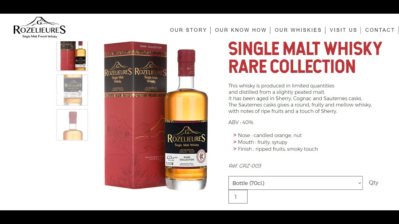 FRENCH Rozelieures Rare Single Malt Whisky