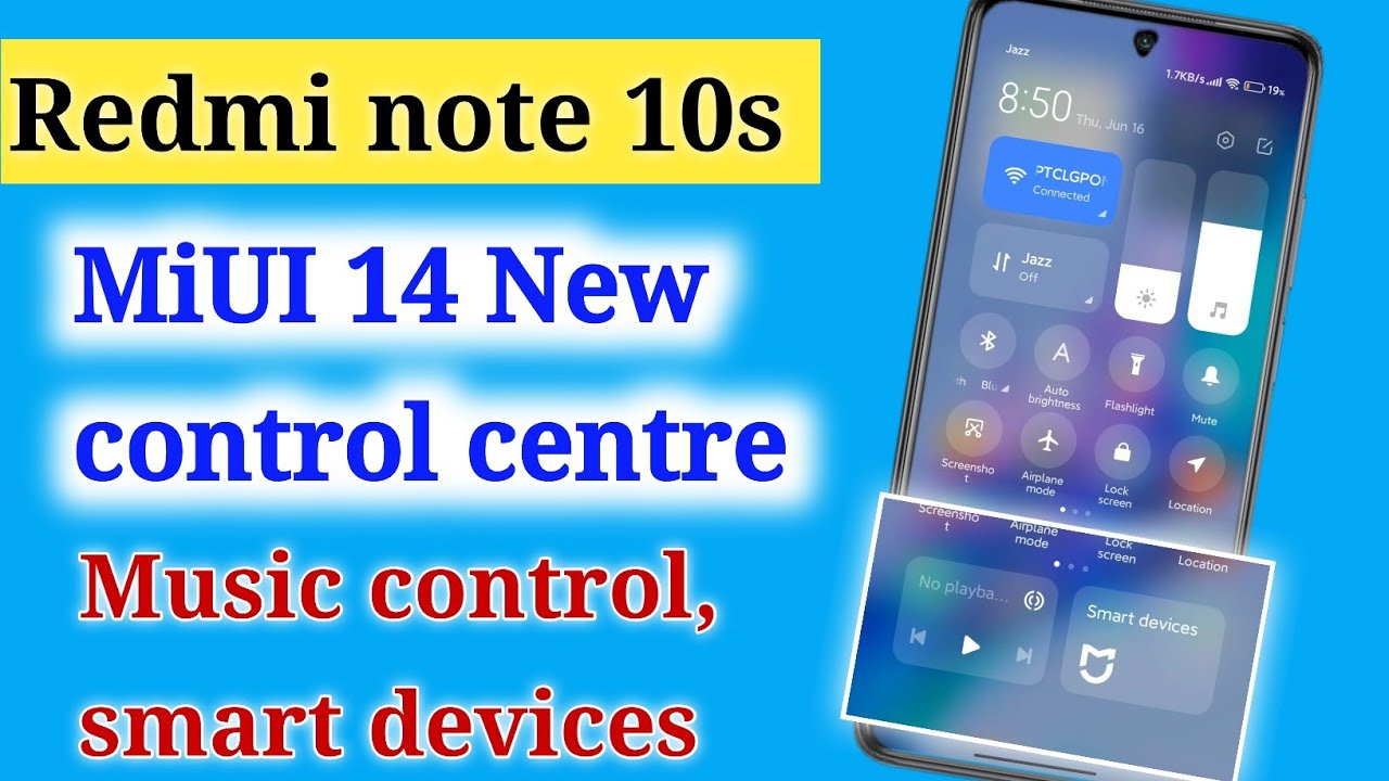 Redmi note 10s miui 14 new control centre with music control how to enable