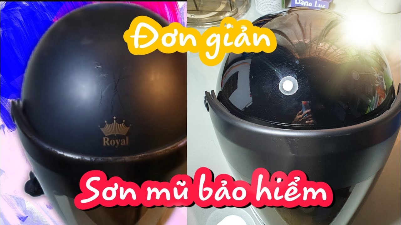 Tự sơn nón bảo hiểm theo ý thích | How to paint helmet with sray paints | 3/4 helmet Restoration