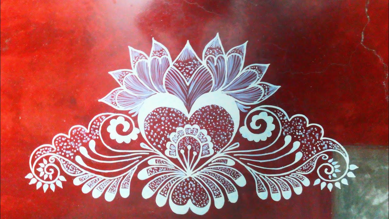 Easy and beautiful door border alpona design for Laxmi puja  #alpona#art#viral#trending#laxmi #easy
