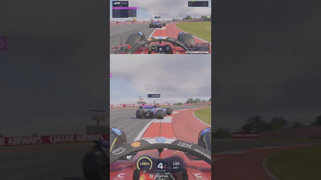 EFFECT OF DRIVING IN DIRTY AIR #f125game #f1simracing #f125gameplay #formula1