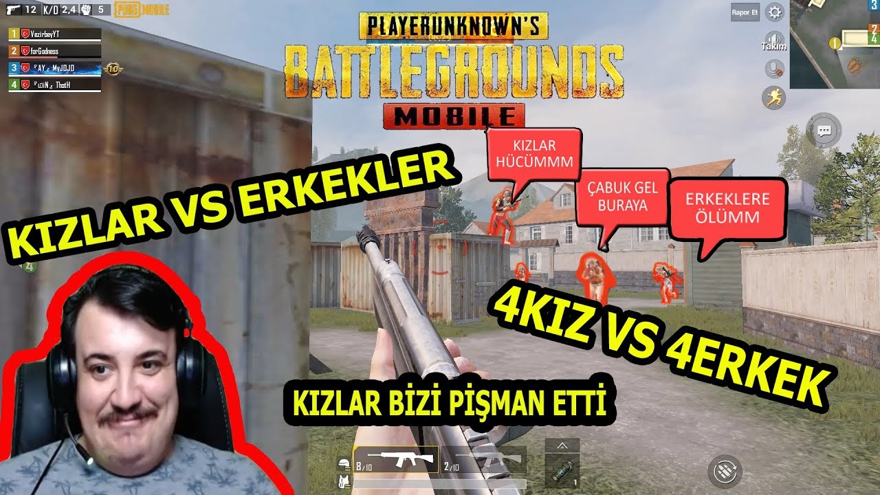 4 KIZ VS 4 ERKEK!! KIZLARI KIZDIRDIK  SONU KÖTÜ OLDU!! PUBG Mobil Takımlı Ölüm Maçı