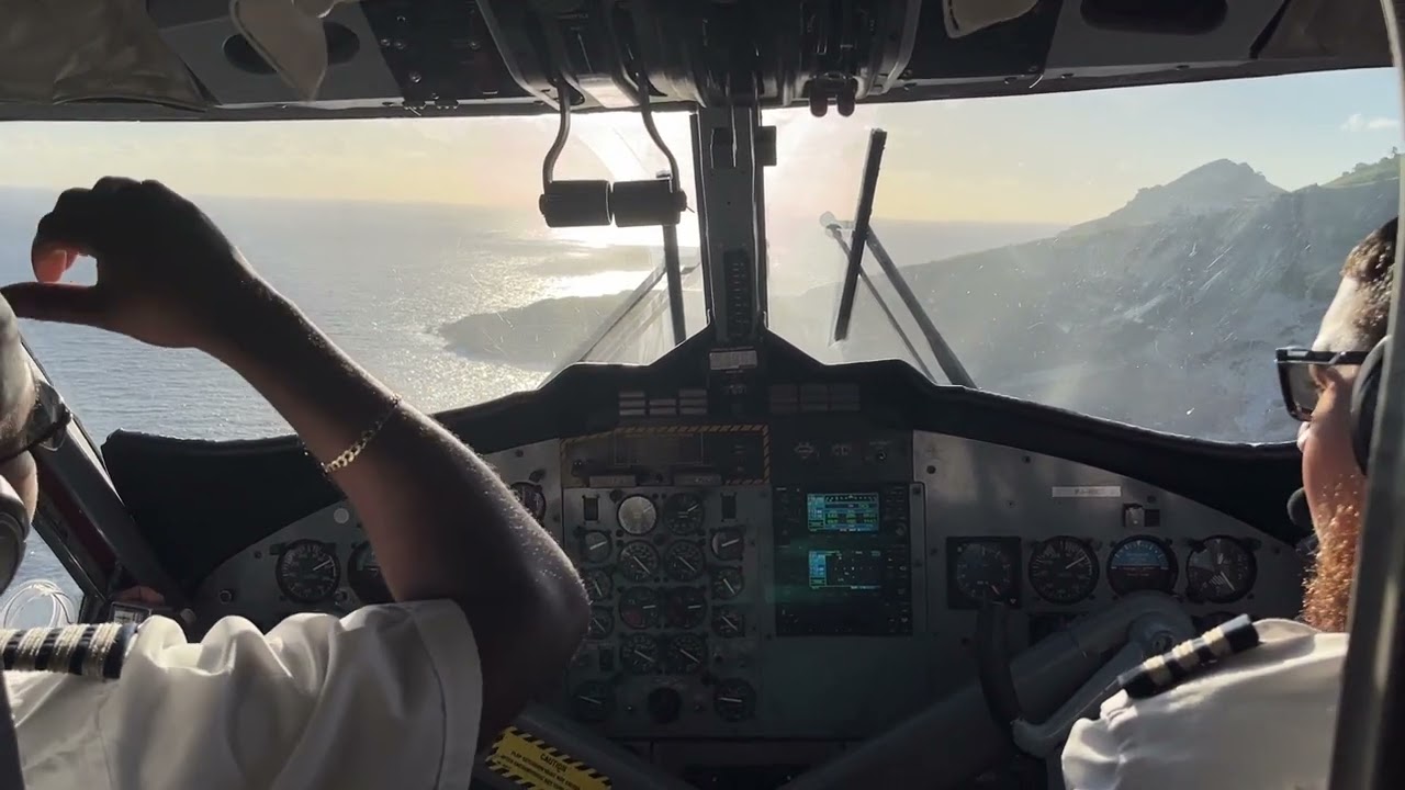 Saba Approach Cockpit View (Shortest Commercial Runway in the World)