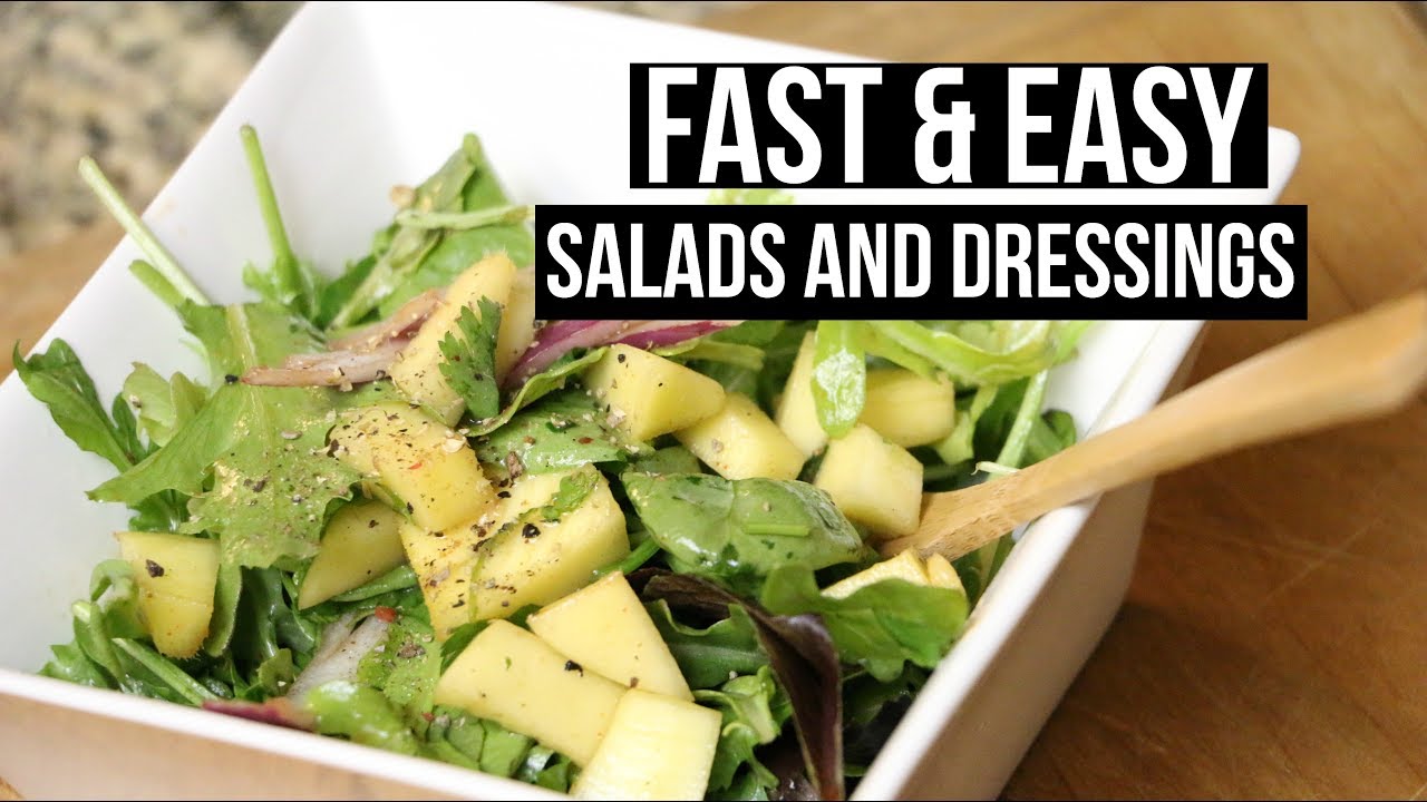 FAST AND EASY SALADS + DRESSING COOKING TUTORIAL | SCCASTANEDA
