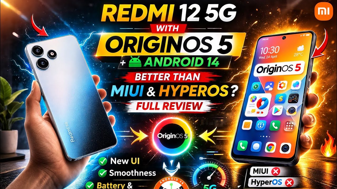 Redmi 12 5G Me OriginOS 5 Android 14 Install Kiya 🔥 Full Honest Review
