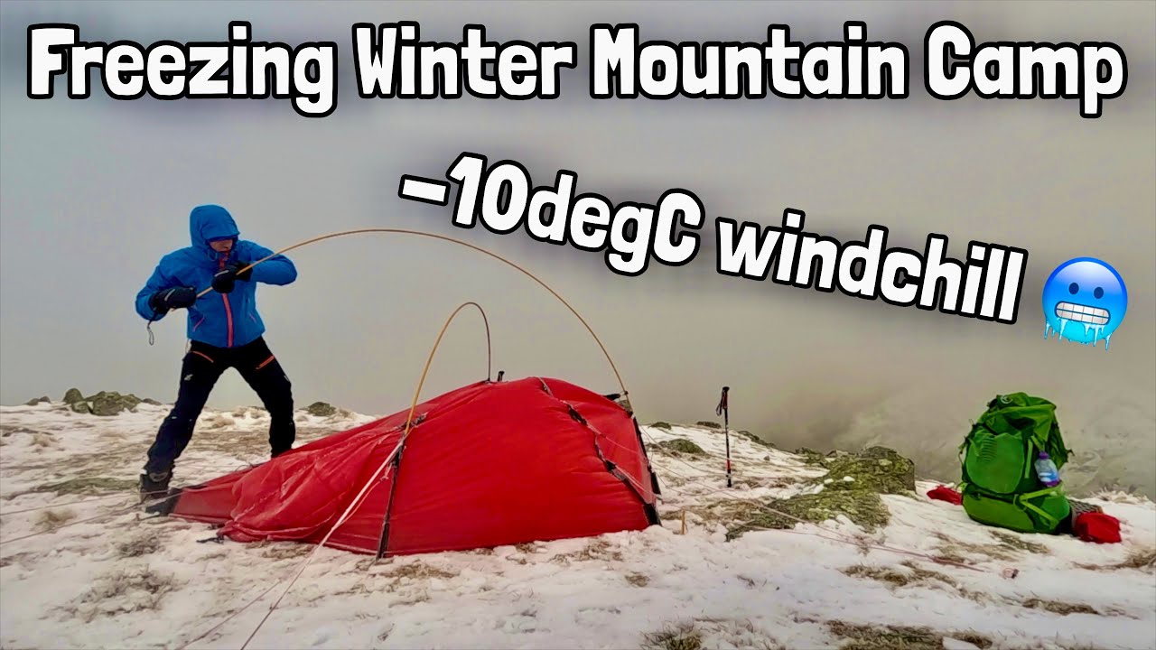 🥶 BITTERLY COLD Solo Winter Camping in the Mountains at Over 800m - Hilleberg Soulo