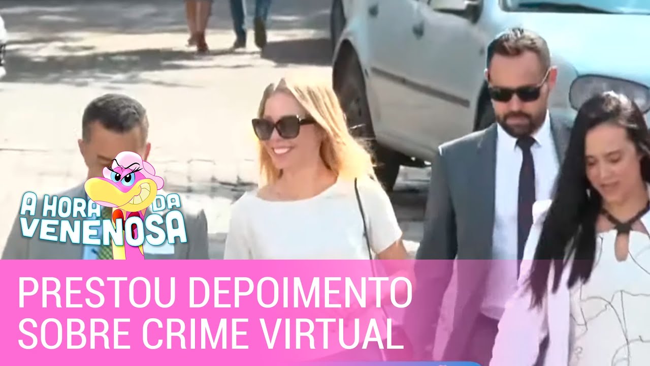 Najila Trindade presta depoimento sobre crime virtual