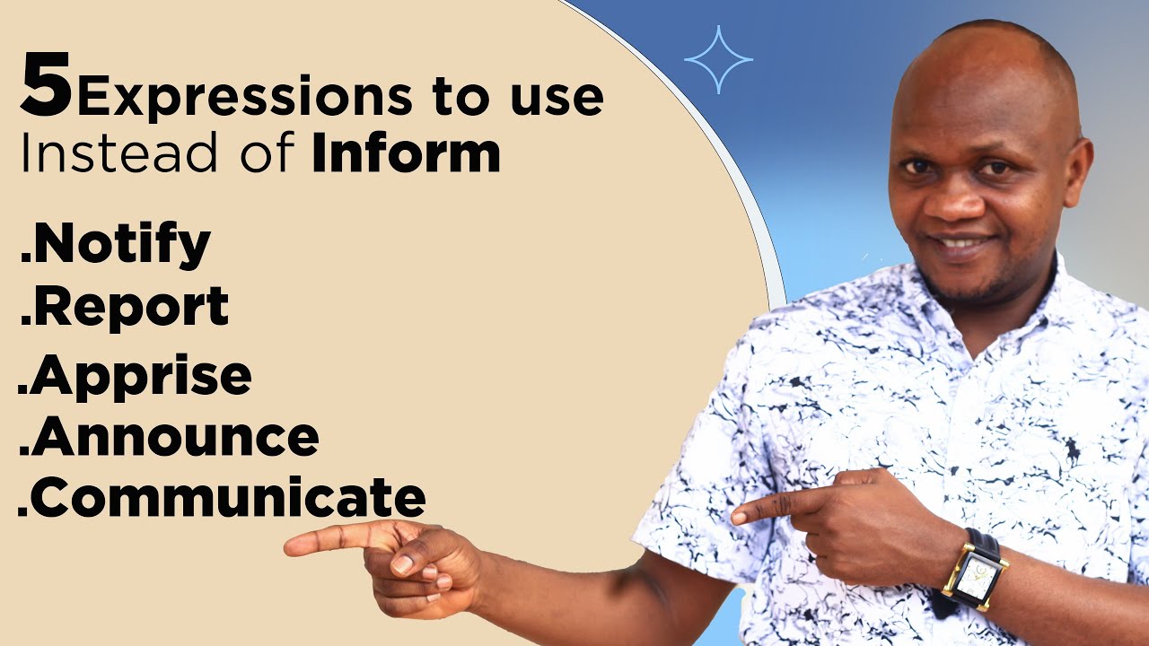 Vuga Icyongereza aka kanya  Imvugo eshanu 5 wakoresha ushaka kuvuga kumenyesha.