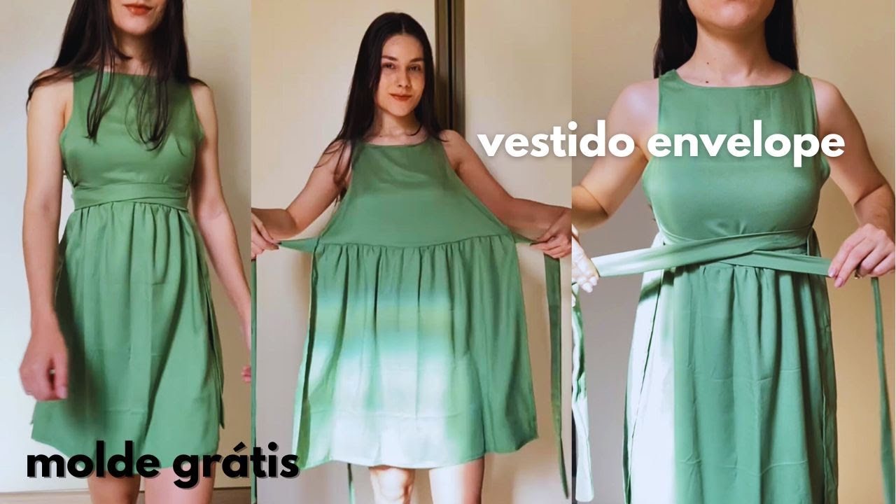 MOLDE GRÁTIS VESTIDO ENVELOPE para NATAL e ano novo: costura fácil e rápida