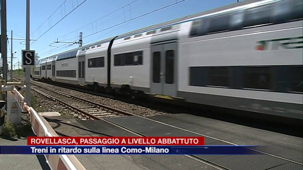 Etg - Rovellasca, passaggio a livello abbattuto. Treni in ritardo fra Como e Milano