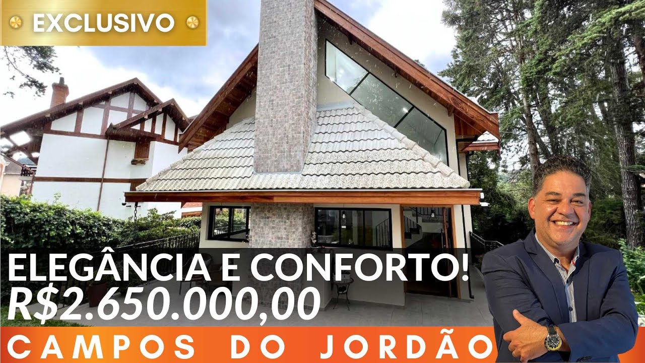 🍁 CASA NOVINHA apenas 400 metros do CENTRINHO de CAPIVARI- CAMPOS DO JORDÃO -  R$ 2.650.000,00