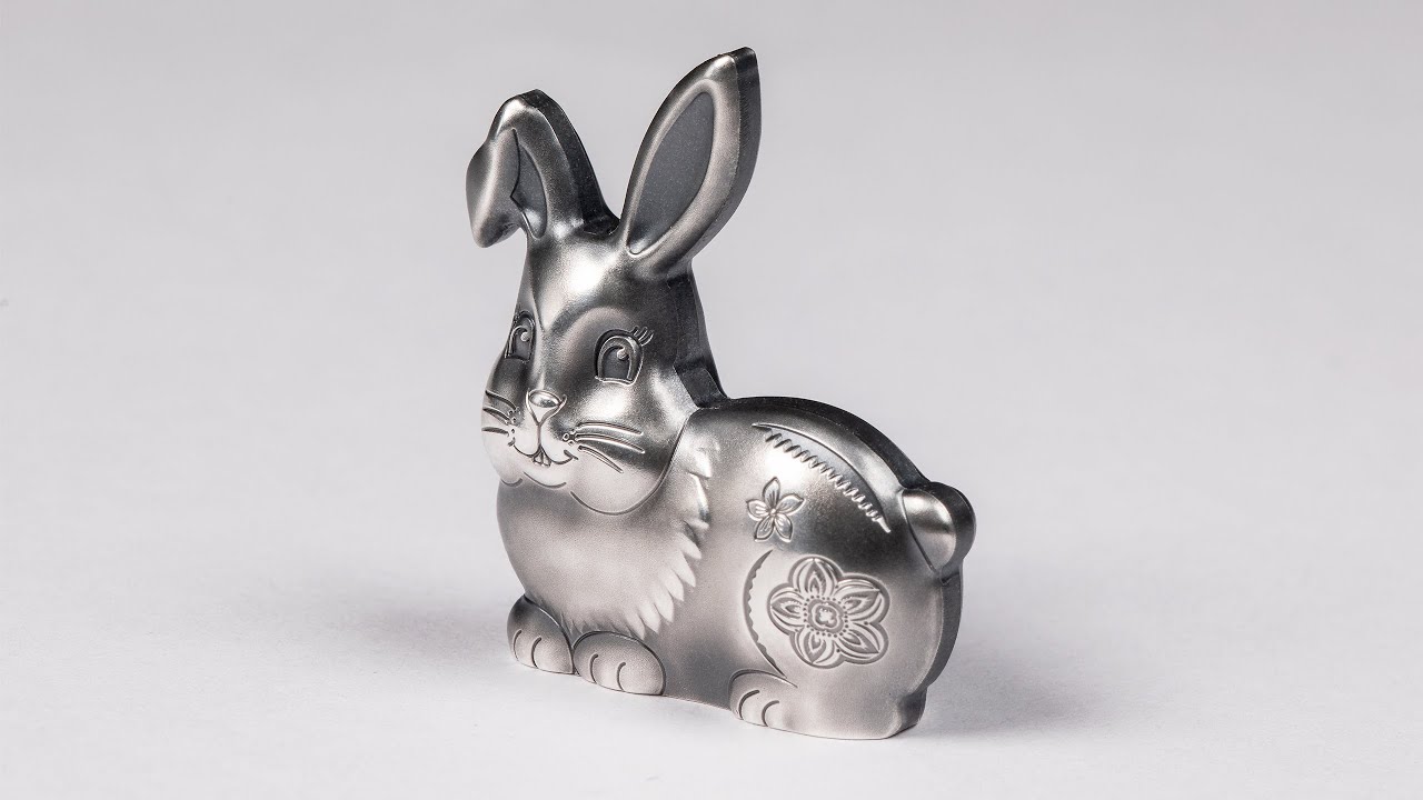 SWEET SILVER RABBIT 1 oz 3D Silver Coin 1000 Togrog Mongolia 2023