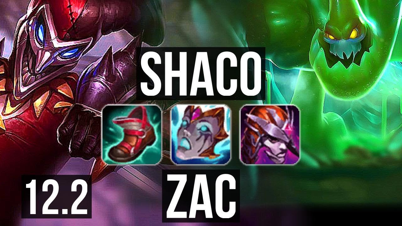 SHACO vs ZAC (JNG) | 3.3M mastery, 8/1/8, 700+ games, Godlike | EUW Master | 12.2