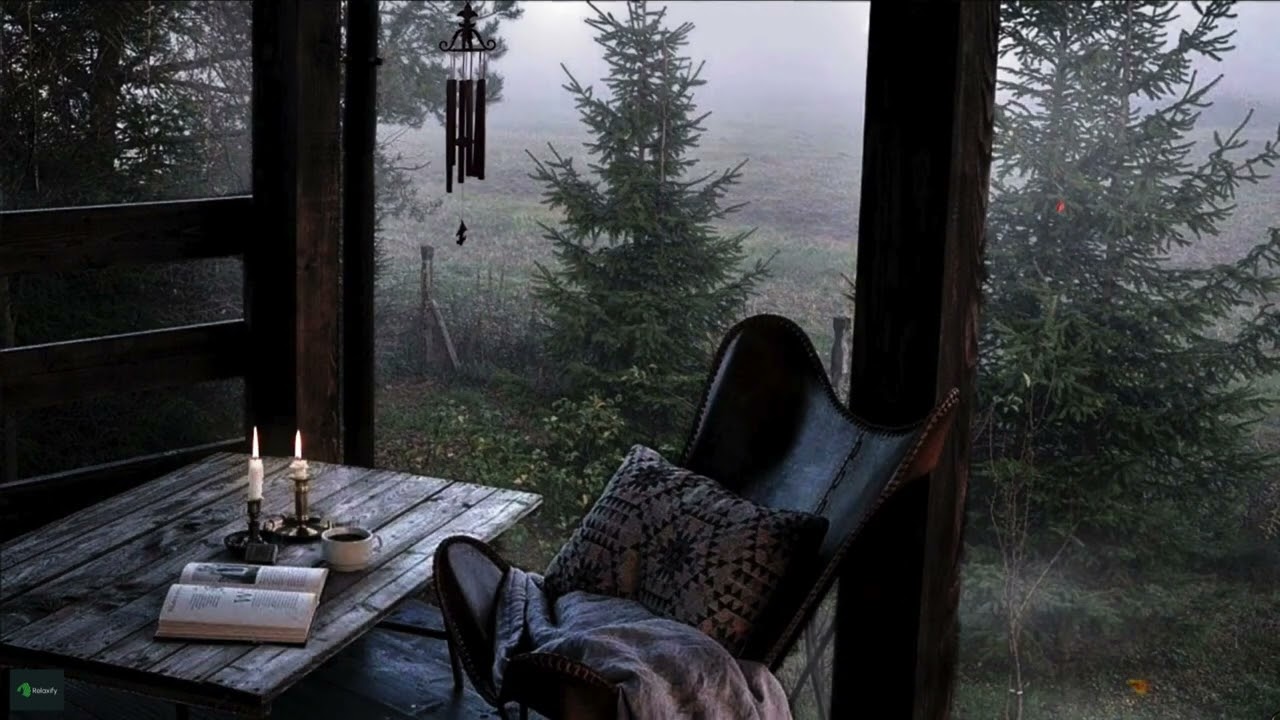 Cozy Cabin Ambience Relaxing Piano Music & Rain Sounds for Studying, Stress Relief & Insomnia