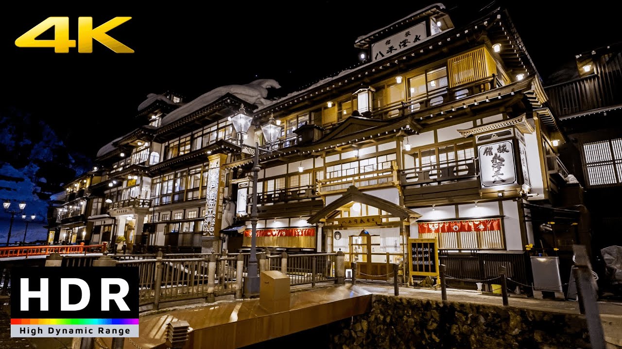 【4K HDR】Spirited Away Anime Onsen IRL - Ginzan Onsen - Yamagata, Japan