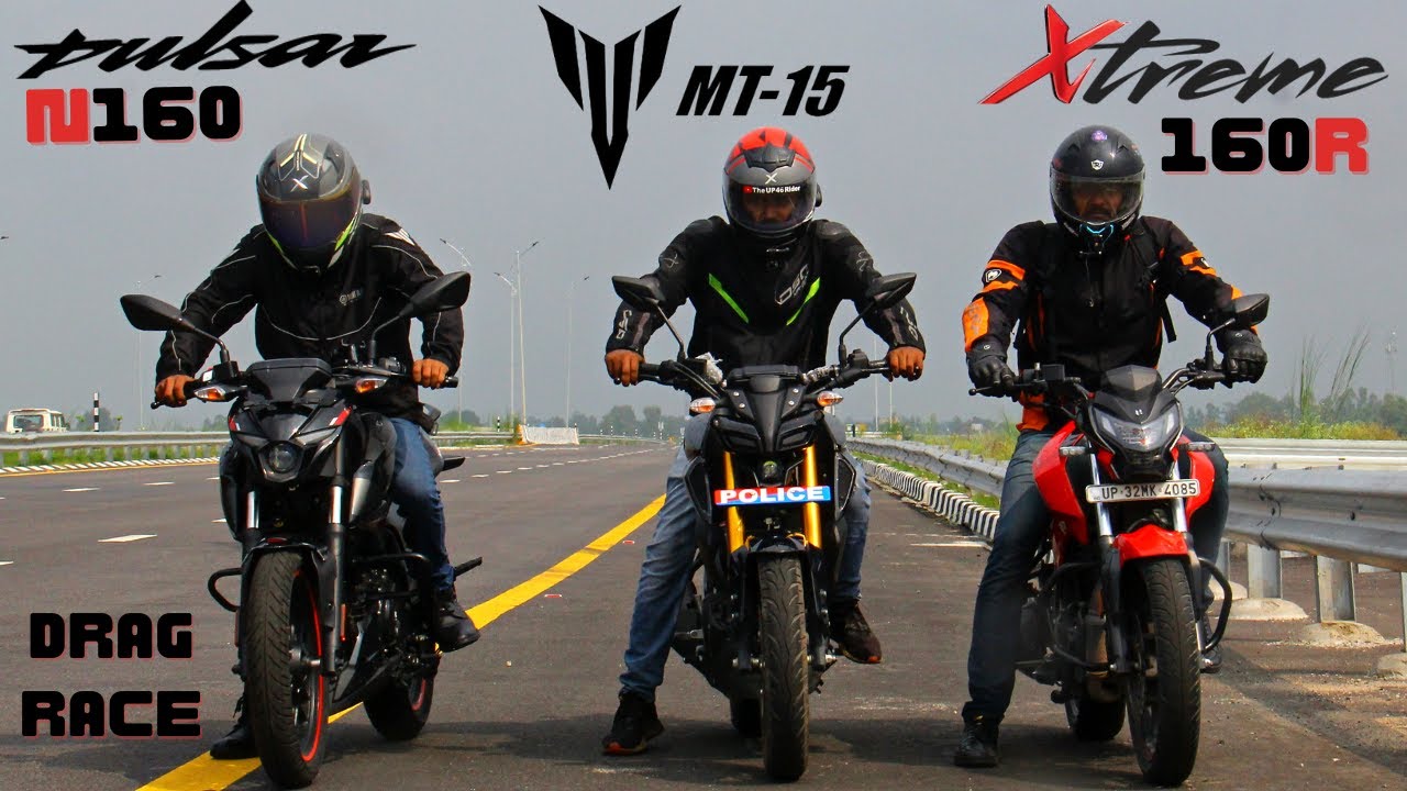 Pulsar N160 vs Hero Xtreme 160r vs Yamaha MT15 2.0 Drag Race