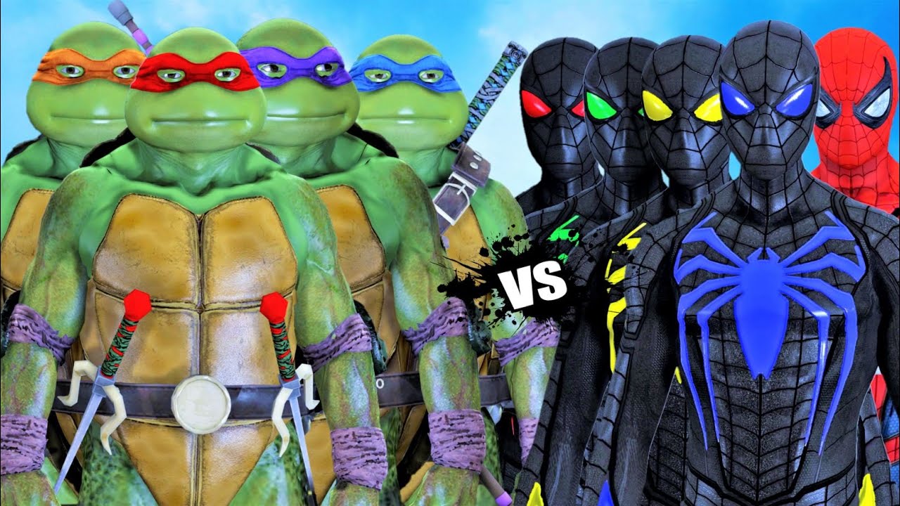 NINJA TURTLES vs TEAM SPIDERMAN - EPIC BATTLE 2023