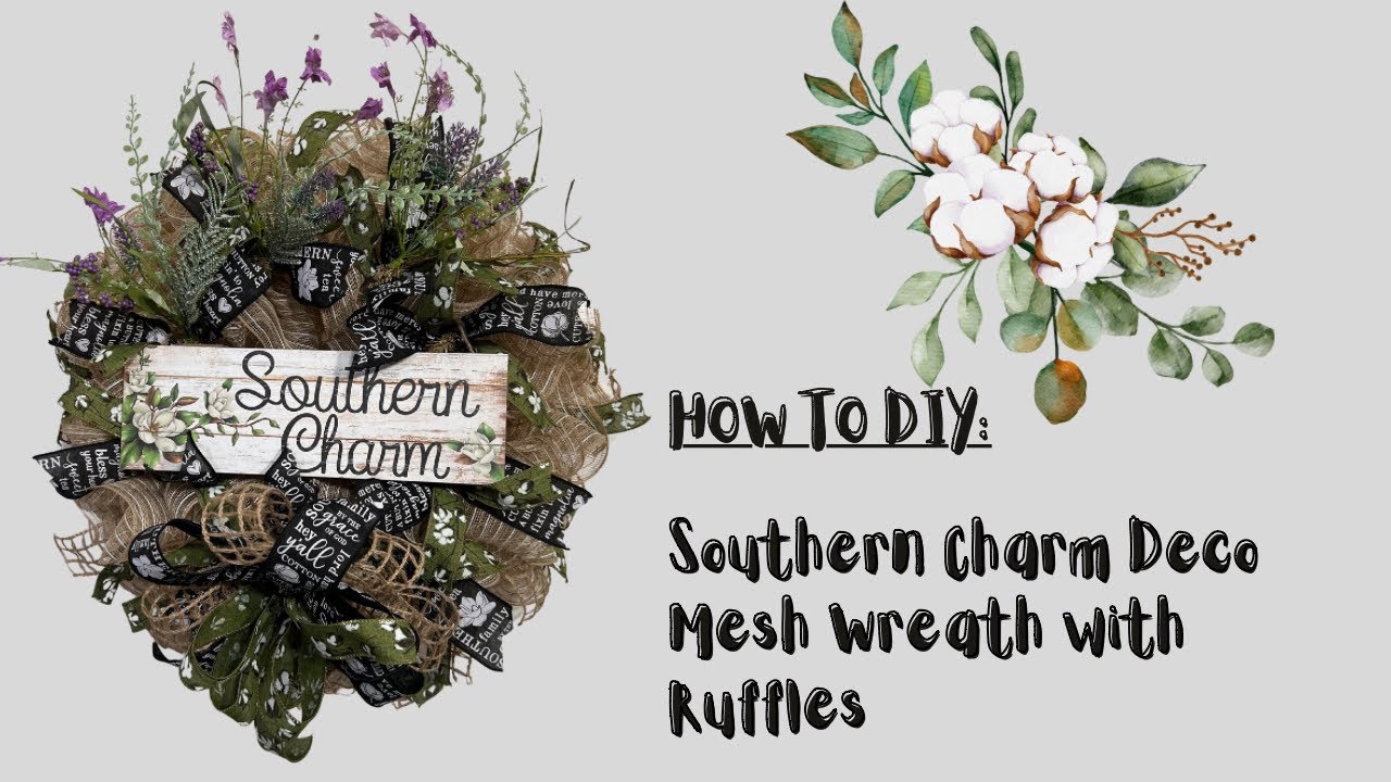 Southern Charm Deco Mesh Wreath |Crafting with Hard Working Mom |How to DIY
