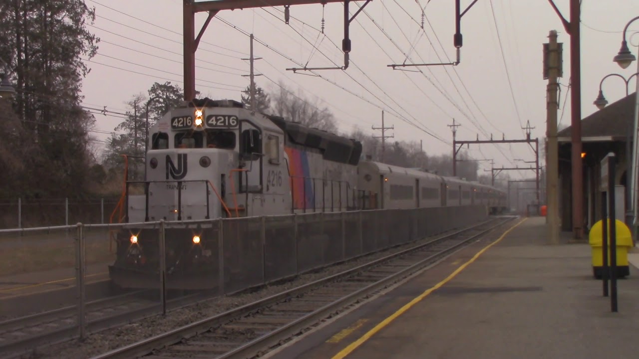 NJT GP40PH-2B 4216 Arrives at Convent with its CAT 3406c HEP Generator Firing Up
