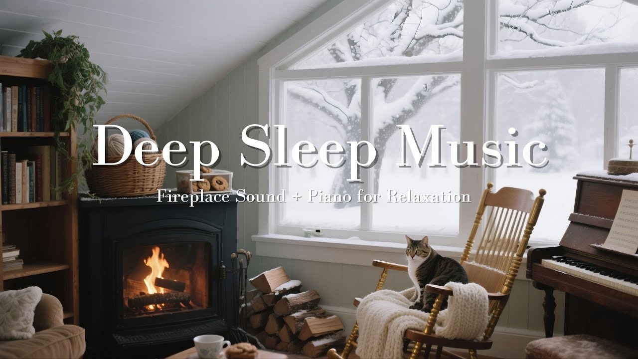 雪夜壁爐氛圍：緩解失眠、放鬆身心的舒適冬日之聲Snowy Night Fireplace Ambience Cozy Winter Sounds for Insomnia Relief