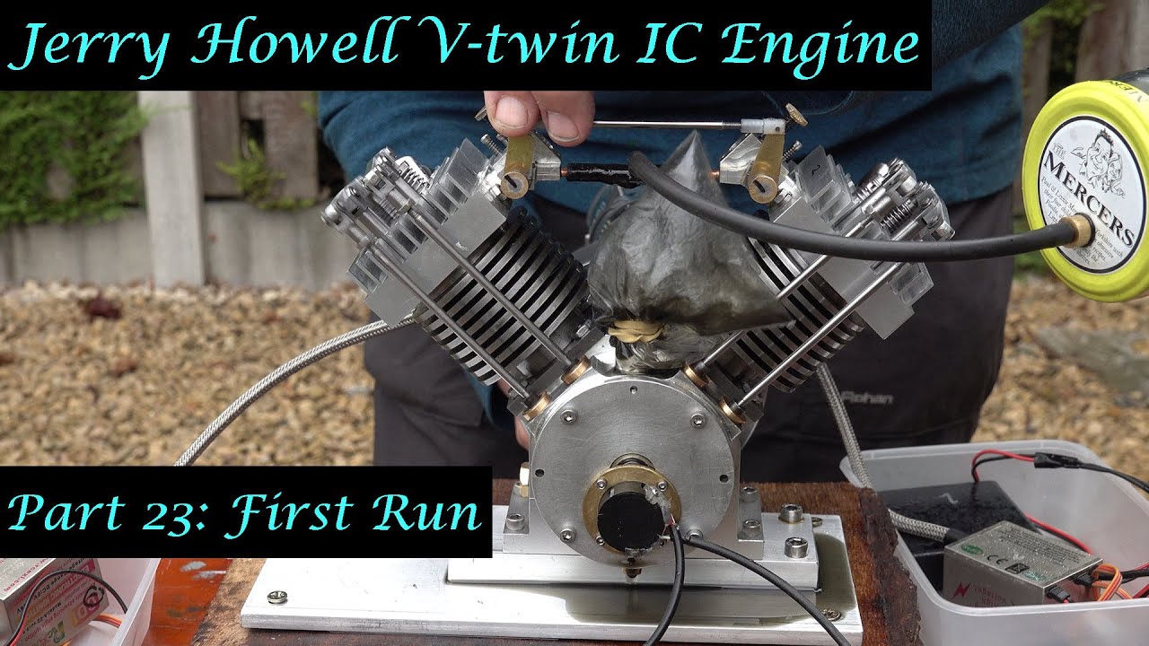 #MT49 Part 23 - Jerry Howell V-twin IC Engine. First Run. In 4K/UHD by Andrew Whale.