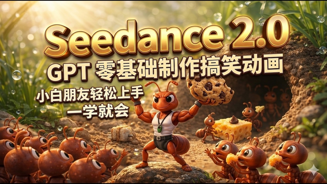 Seedance2.0+GPT-零基础制作搞笑动画！！小白朋友轻松上手-一学就会！