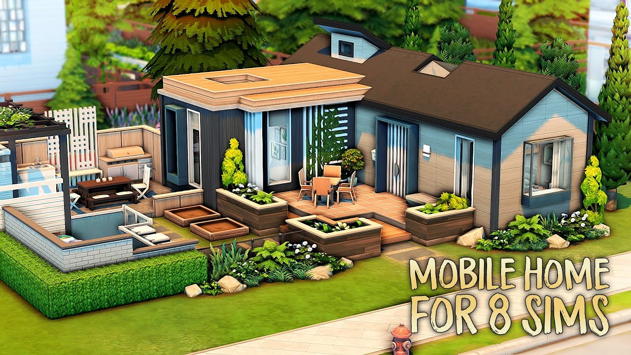 MOBILE HOME FOR 8 SIMS ⭐ | The Sims 4 Speed Build