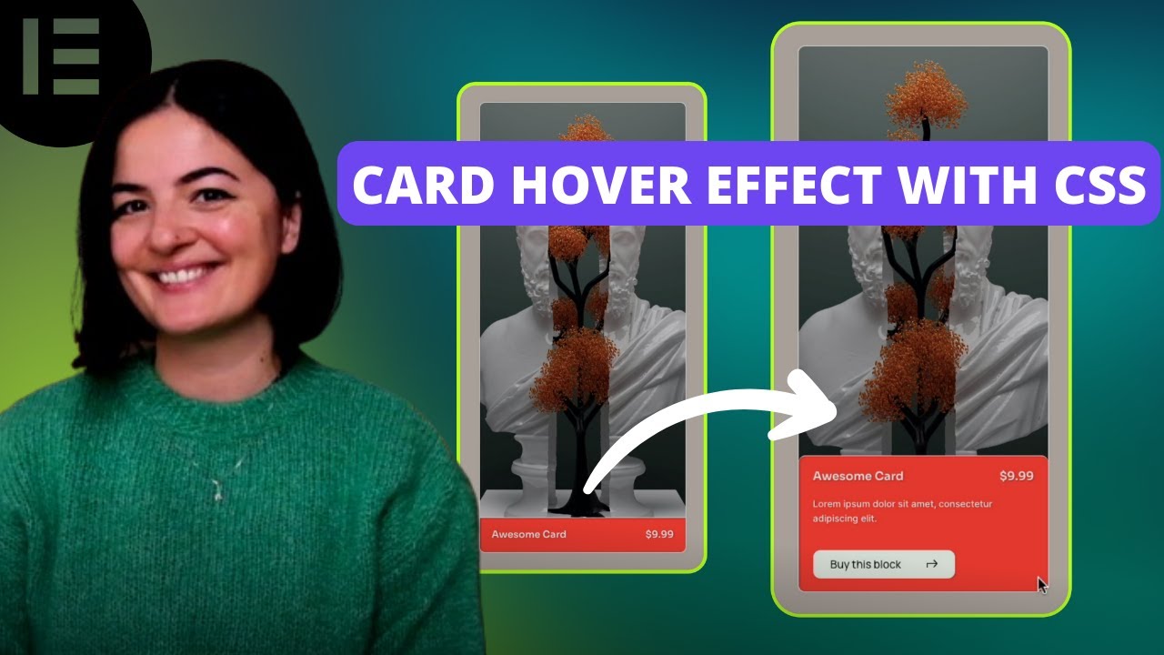 CARD INFORMATION REVEAL ON HOVER WITH CSS - Elementor Wordpress Tutorial Flex Container