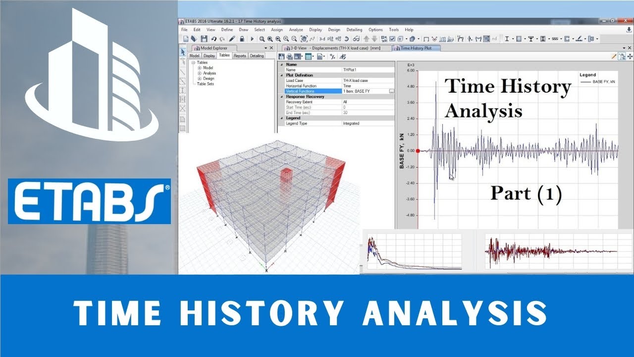 CSI ETABS Course - 21 Time History Analysis (scale factor discussed) | Part 1