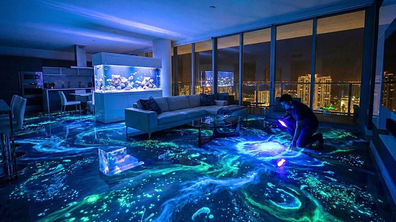 Top 8 Mystical Glowing Water Epoxy Floors Featuring Bioluminescent Resin Pours for Night Mode