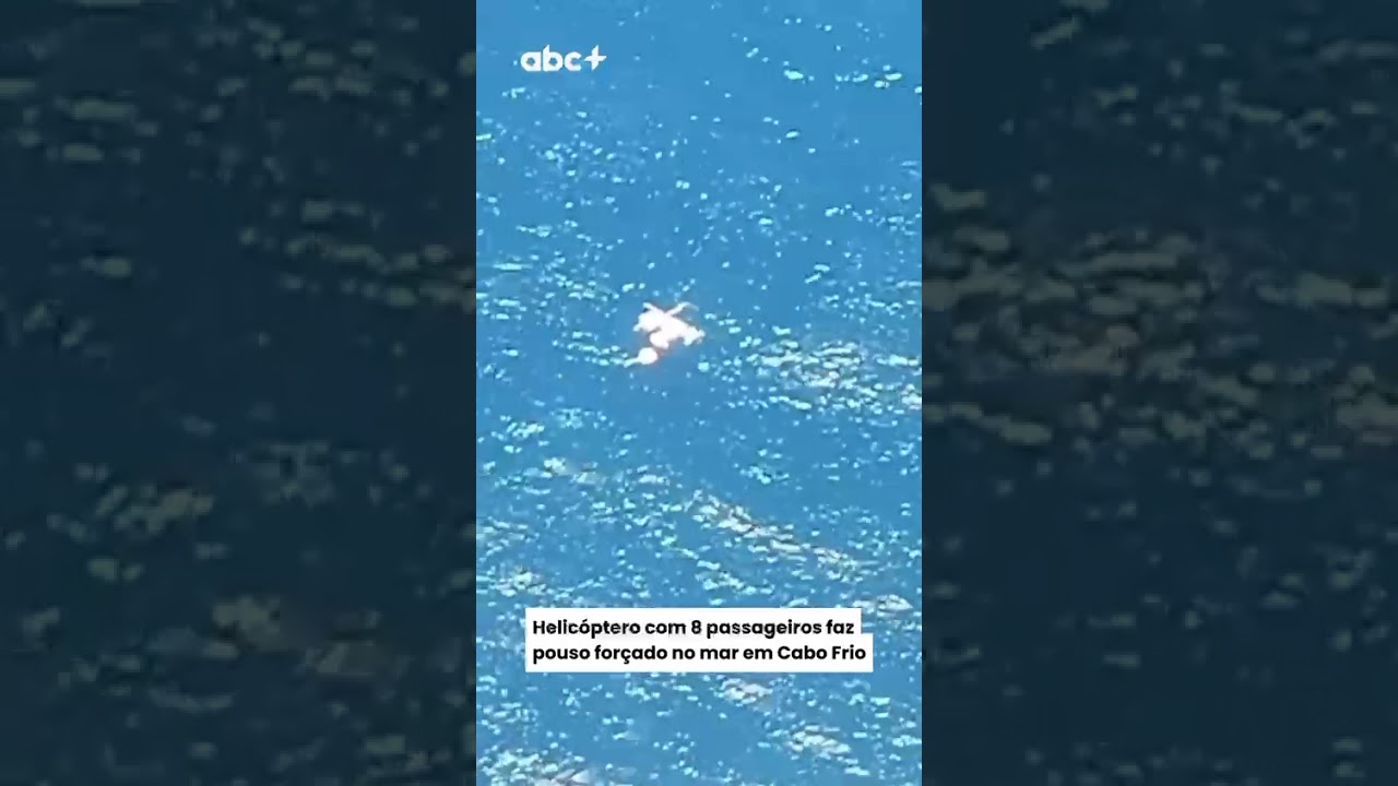 Helicóptero com 8 passageiros faz pouso forçado no mar em Cabo Frio