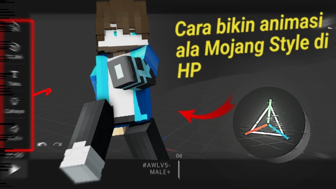 Cara membuat animasi berjalan ala Mojang Style di Prisma 3D 100% work!! || tutorial prisma 3d