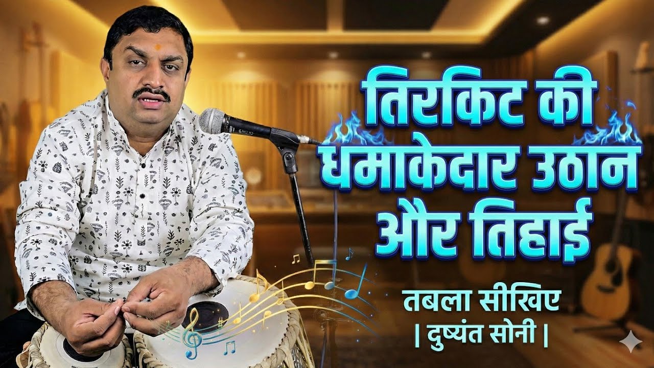 तिरकिट की धमाकेदार उठान और तिहाई | तबला सीखिए | दुष्यंत सोनी | 7000749657