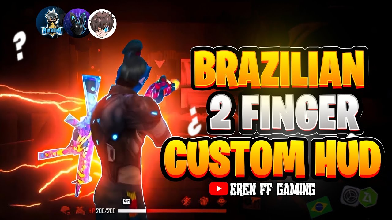 2 Finger Fastest Brazilian 🇧🇷 Custom Hud Code 🤯 | Best 2 Finger Freestyle 💀 Hud Code In FreeFire 