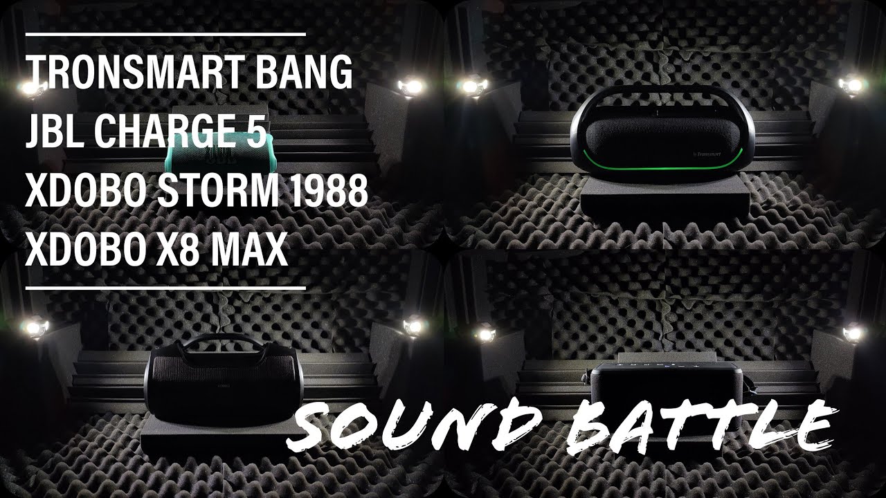 Tronsmart Bang vs. JBL Charge 5 vs. Xdobo Storm 1988 vs. Xdobo X8 Max Sound Battle