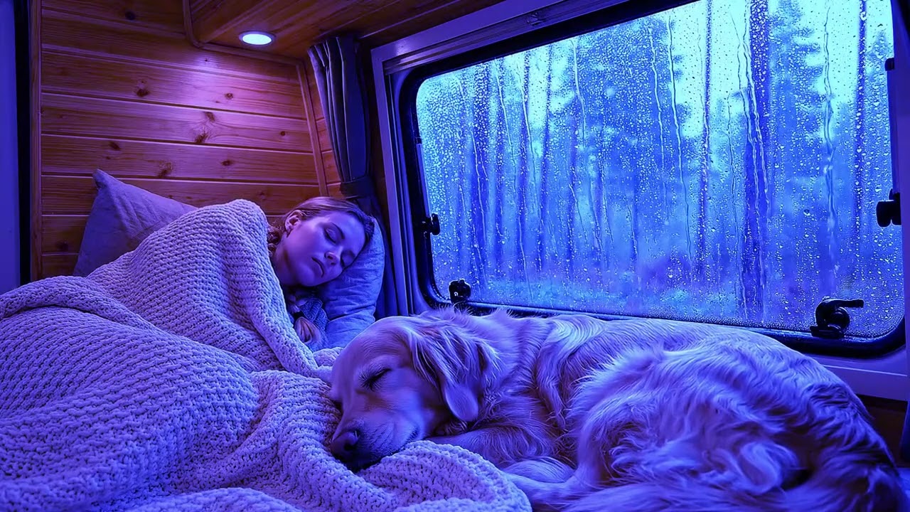 Rain on Window Sounds for Sleep with Soft Thunder and Cozy Atmosphere