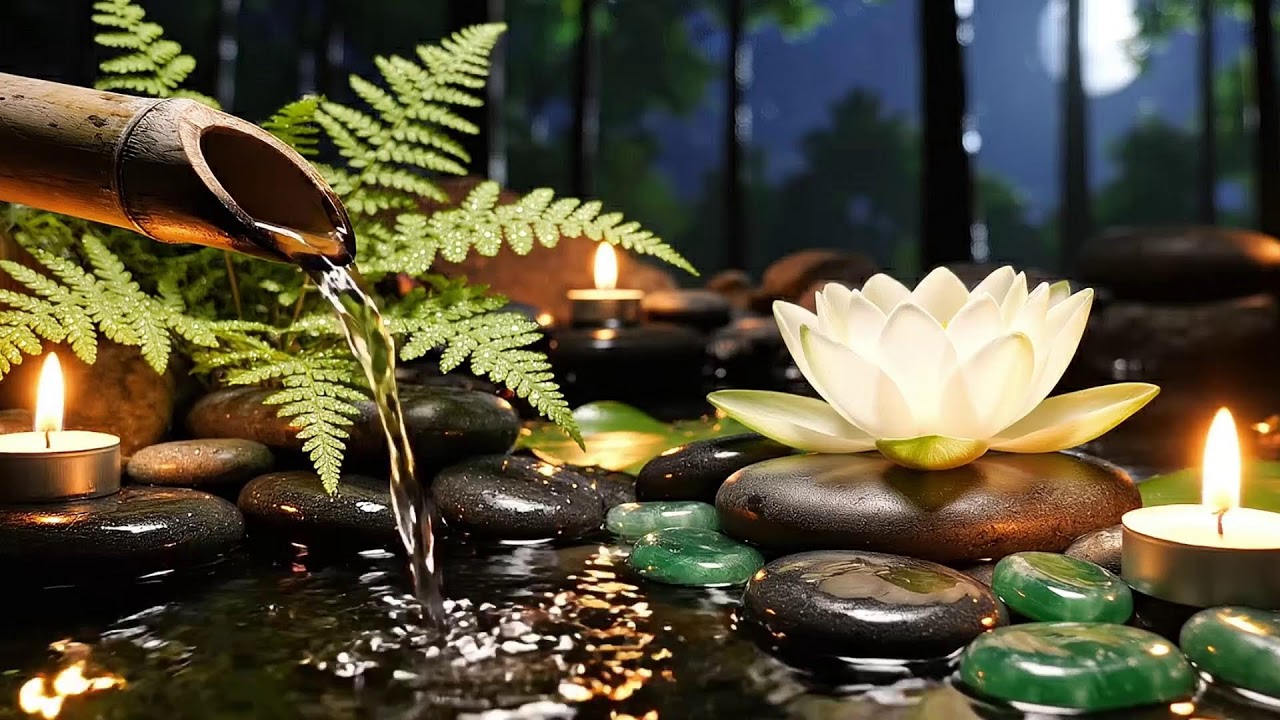 Relaxing Music Relieves Stress, Calm Anxiety & Depression 🌿 Healing Piano + Bamboo Water Fountain